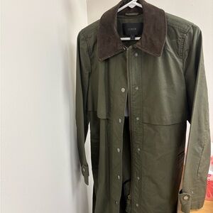 Jcrew Field Trench Coat Deep Moss Green G7609 Size M